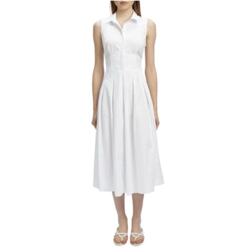 Bardot Levante Midi Dress 2 XS A Line Orchid White Sleeveless Cottonn NWT